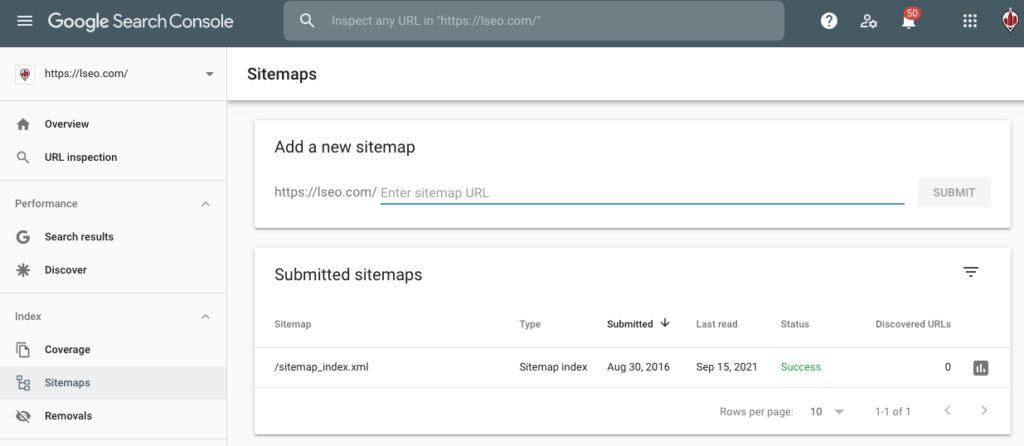 add sitemap to Google Search Console