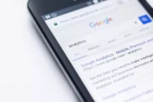 Google Analytics searched on a smartphone