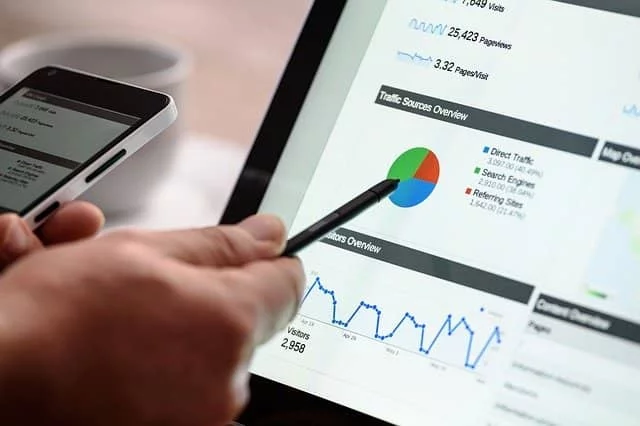 Close-up of a computer screen showing a website’s SEO data