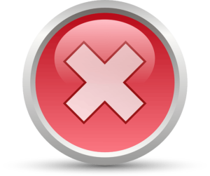 A red X in a circle
