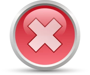 A red X in a circle