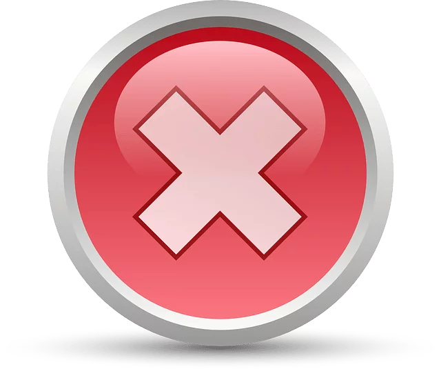 A red X in a circle