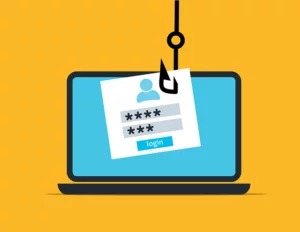 a fishing line stealing login information from a website