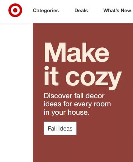 the calls to action on Target’s homepage