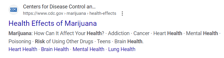 CDC health effects of marijuana