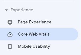 core web vitals report in Google Search Console