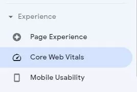 core web vitals report in Google Search Console